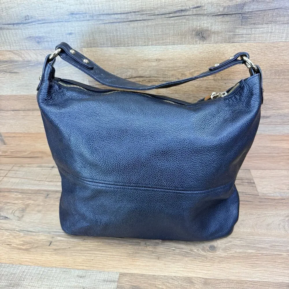 Onna ehrlich Black Pebbled Leather Purse Shoulder Bag